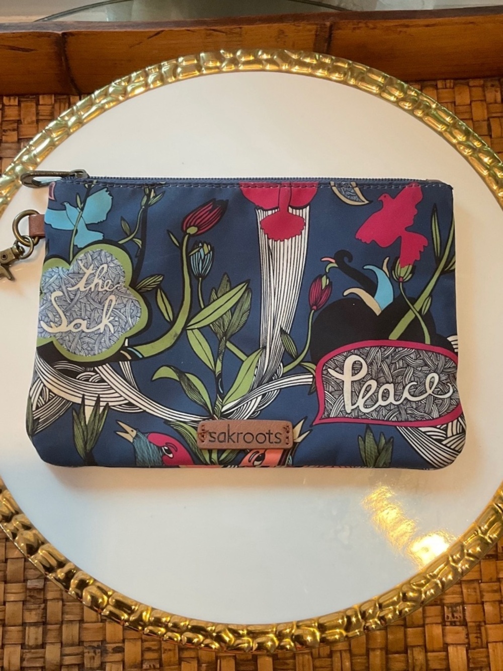 Sakroots “Peace” Blue Make-Up Bag/Pouch